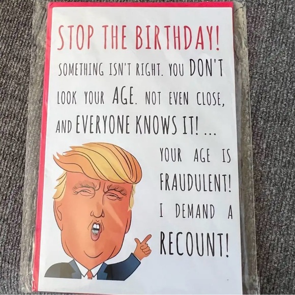1 Pc Funny Trump Inspired Happy Birthday Card - Picture 3 of 5